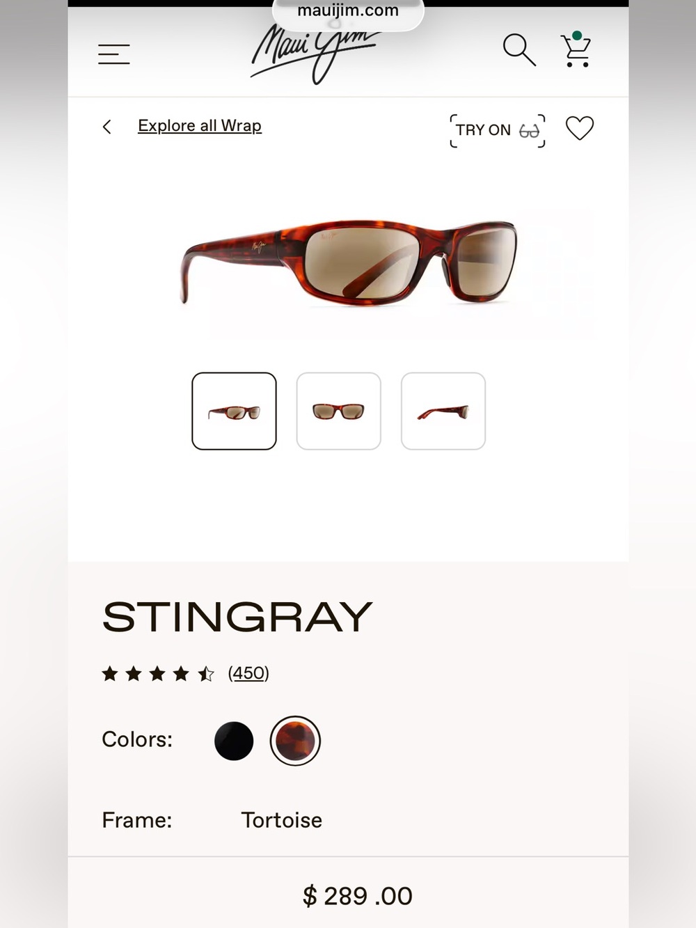 Maui Jim Stingray Tortoise Sunglasses - Brown Lenses